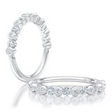 14K White Gold Modern Natural Diamonds Band