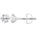 14K White Gold 1.50 CTW Round Lab Grown Diamonds Stud Earrings