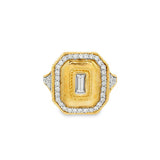 14K Yellow Gold Halo Natural Diamonds Ring