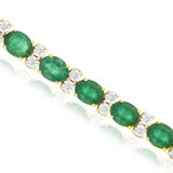 14K Yellow Gold Emeralds Tennis Bracelet
