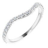 14K White Gold Bead Set Diamond Wedding Band