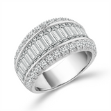 14K White Gold Lab Grown Diamonds Baguette Band