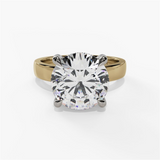 14K Two-Tone Hidden Halo Round Natural Diamonds Engagement Ring