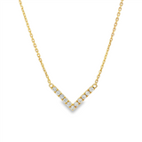 14K Yellow Gold Lab Grown Diamonds Contemporary Necklace