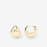 18K Yellow Gold Overlay 'Lil' Norah' Wide Teardrop Huggies