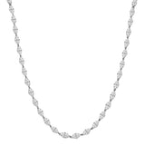 18K White Gold Natural Diamonds Tennis Necklace