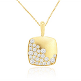 14K Yellow Gold Natural Diamonds Drop Pendant