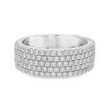 14K White Gold Half Anniversary Natural Diamonds Band
