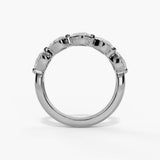 14K White Gold Modern Natural Diamonds Band