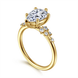 14K Yellow Gold 'Reena' Classic Pear Diamond Engagement Ring