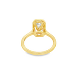 14K Yellow Gold 3.07Ct Rectangular Lab Grown Diamonds Solitaire Engagement Ring