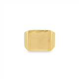 JT ESTATE 18K Yellow Gold Heavy Square Signet Ring
