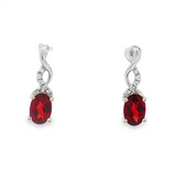 14K Yellow Gold Garnets Drop Earrings