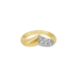JT ESTATE 14K Yellow And White Gold Chevron Natural Diamonds Ring