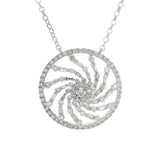 14K White Gold Natural Diamonds Contemporary Necklace