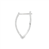 14K White Gold V-Shape Lab Grown Diamonds Hoops