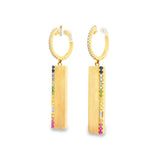 14K Yellow Gold Diamonds Dangle Earrings