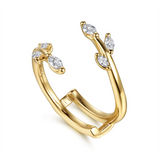14K Yellow Gold Enhancer Natural Diamonds Band