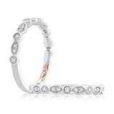 14K White And Rose Gold Alternating Shape Modern Diamond Band