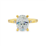 14K Yellow Gold 'Zelda' Classic Oval Natural Diamonds Engagement Ring