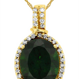 14K Yellow Gold Russalite And Diamond Halo Pendant