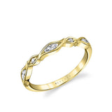 14K Yellow Gold Organic Natural Diamonds Band