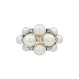 JT ESTATE 14K White Gold Pearl Cluster Ring