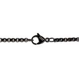 Matte 18K Yellow Gold IP Steel Italian Horn Pendant with Black IP Steel Rounded Box Chain
