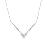 14K White Gold Lab Grown Diamonds V-Shape Necklace