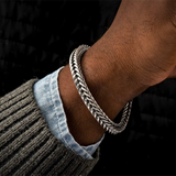 "Paros" Oxidized Sterling Silver Foxtail Chain Bracelet