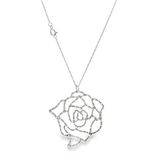JT ESTATE 14K White Gold Openwork Flower Pendant