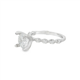 14K White Gold Modern Round Natural Diamonds Engagement Ring