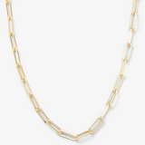 18K Yellow Gold Overlay 'Samantha' Paperclip Chain Necklace