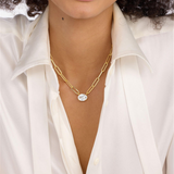 18K Yellow Gold Overlay 'Hello Gorgeous Samantha' Cubic Zirconia Solitaire Necklace