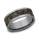 Gray Tantalum ‘The Stud’ 8mm Wall Fracture Finish Wedding Band