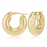 14K Yellow Gold Chubby Hoop Earrings