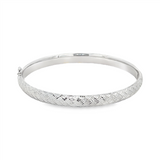 JT ESTATE  Platinum Textured Bangle Bracelet