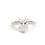 14K White Gold 'Adeena' Hidden Halo Pear Natural Diamonds Engagement Ring