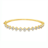14K Yellow Gold Natural Diamonds Bangle Bracelet