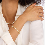 18K Yellow Gold Overlay 'Isla' Cubic Zirconia Tennis Bracelet