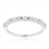 14K White Gold Stackable Natural Diamonds Ring