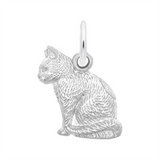 Sterling Silver Sitting Cat Charm