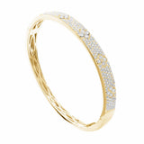 18K Yellow Gold Natural Diamonds Bangle Bracelet