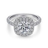 14K White Gold 'Lyla' Halo Round Diamond Engagement Ring