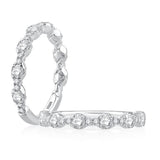 14K White Gold Modern Natural Diamonds Band