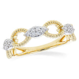 14K Two-Tone Stackable Natural Diamonds Ring