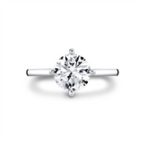 14K White Gold 'Kate' Compass Set Round Diamond Engagement Ring