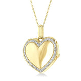 Sterling Silver Natural Diamonds Heart Pendant
