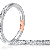 14K White And Rose Gold Classic Natural Diamonds Band