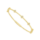 14K Yellow Gold Natural Diamonds Flex Bracelet
